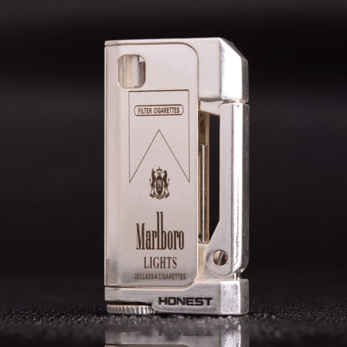 Зажигалка HONEST бензиновая Marlboro цвет Silver