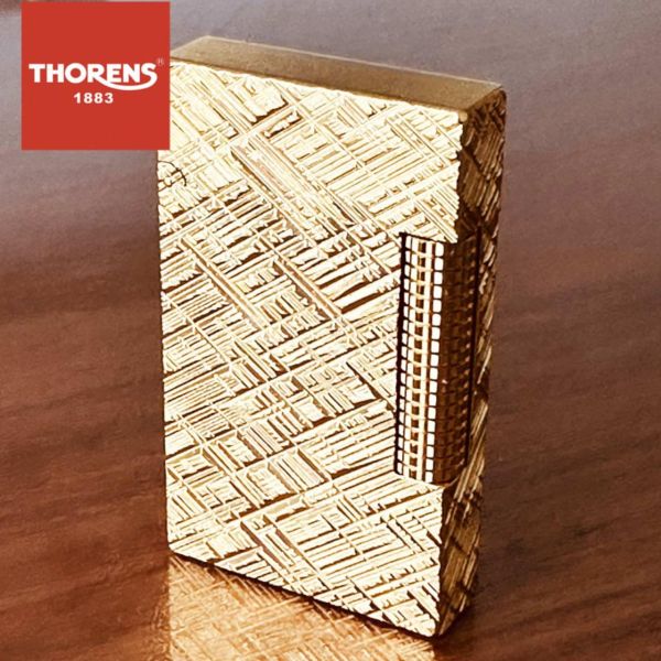 Стильная газовая зажигалка Thorens цвет золото