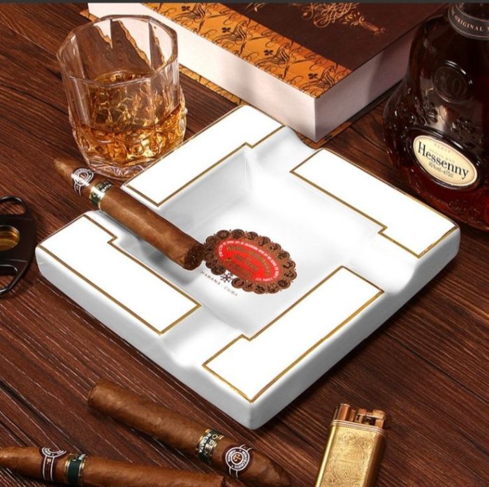 Элегантная пепельница для сигар HABANA CUBA белая