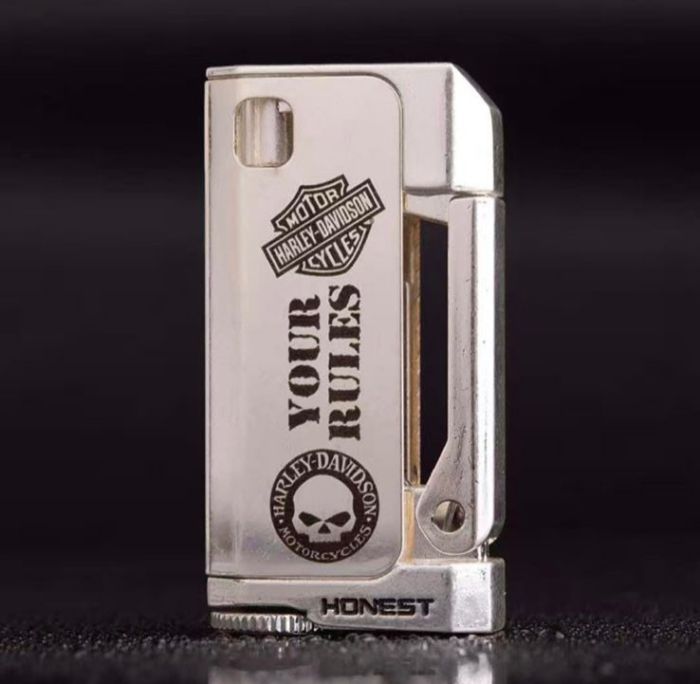 Зажигалка HONEST бензиновая Harley Davidson цвет Silver