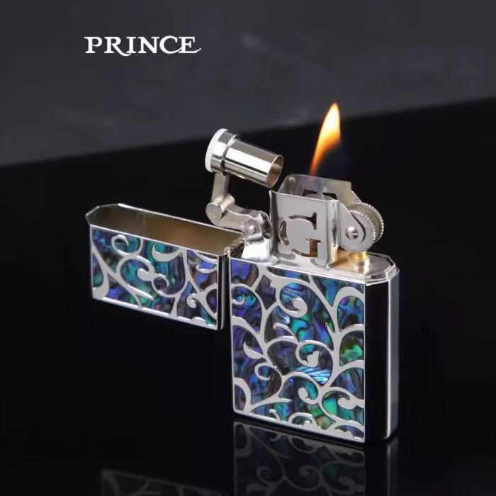 Бензиновая зажигалка Prince (Made in Japan) - Серия "Abalone Shell"