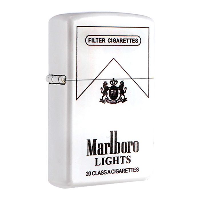 Бензиновая зажигалка Chief «Marlboro Lights» - Флуоресцентный матовый корпус