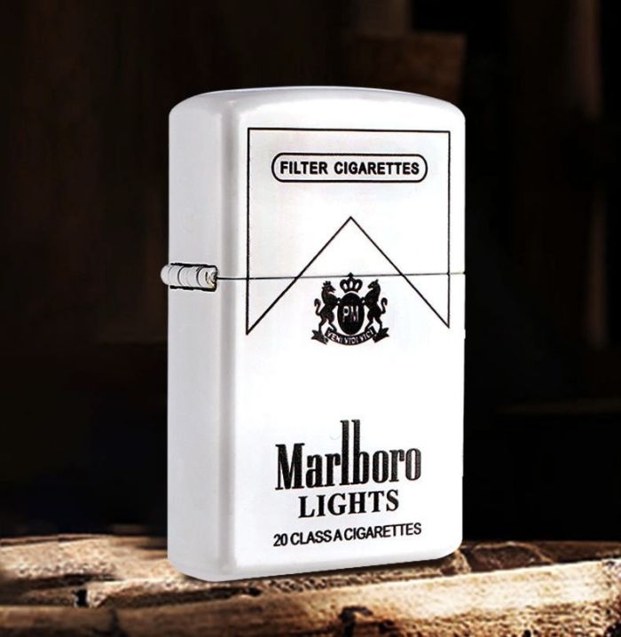 Бензиновая зажигалка Chief «Marlboro Lights» - Флуоресцентный матовый корпус