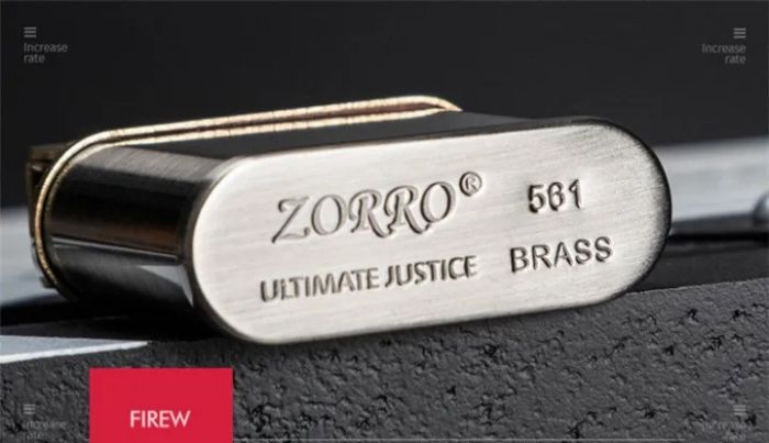 Бензинова запальничка Zorro 561 «Ultimate Justice»Золотистий сатин