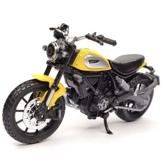 Коллекционная модель мотоцикла Ducati Scrambler Icon (Maisto, 1:18) ярко-желтый
