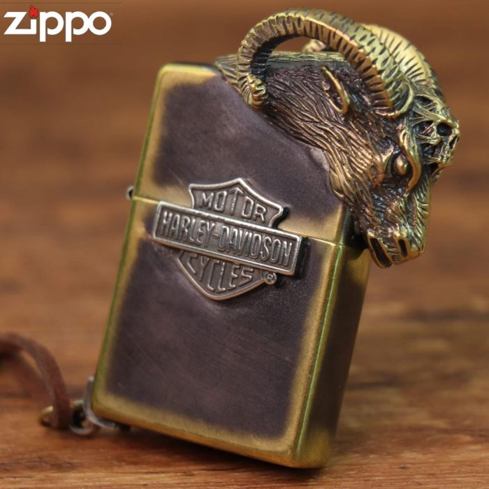 Бензинова запальничка Zippo Harley-Davidson «Ram Skull» Edition Голова Барана