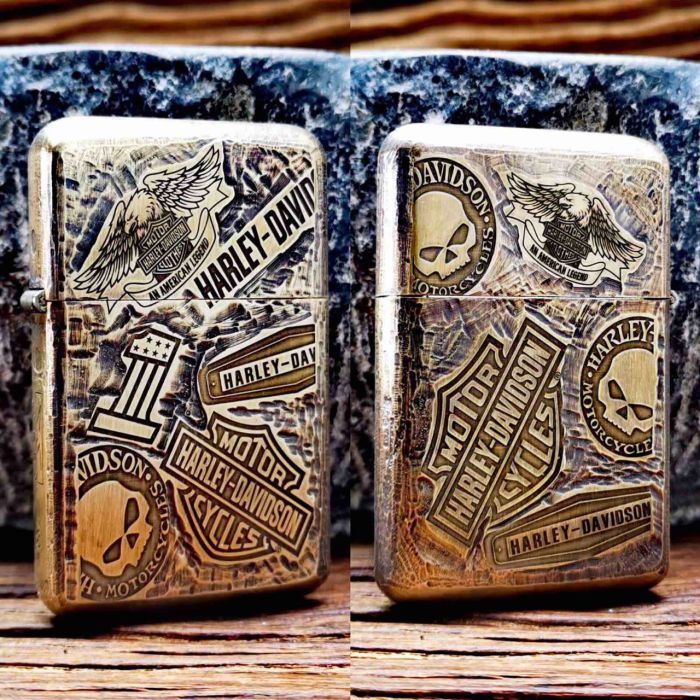Элитная зажигалка бензиновая Zorro Латунь Harley-Davidson