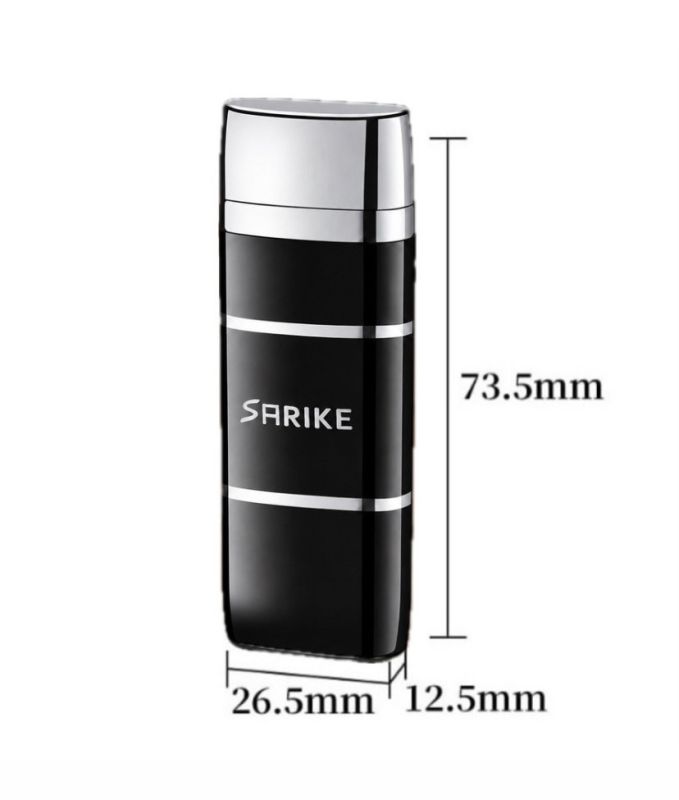 Элегантная газовая кремниевая зажигалка Sarike (Black&Silver)