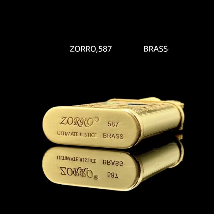 Зажигалка бензиновая Zorro 587 "Лютий Череп" в стиле стимпанк (Латунь)
