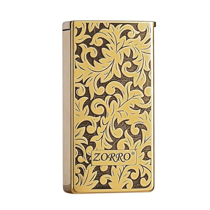 Коллекционная бензиновая зажигалка Zorro с растительным ораментом "Limited Edition" (Латунь)