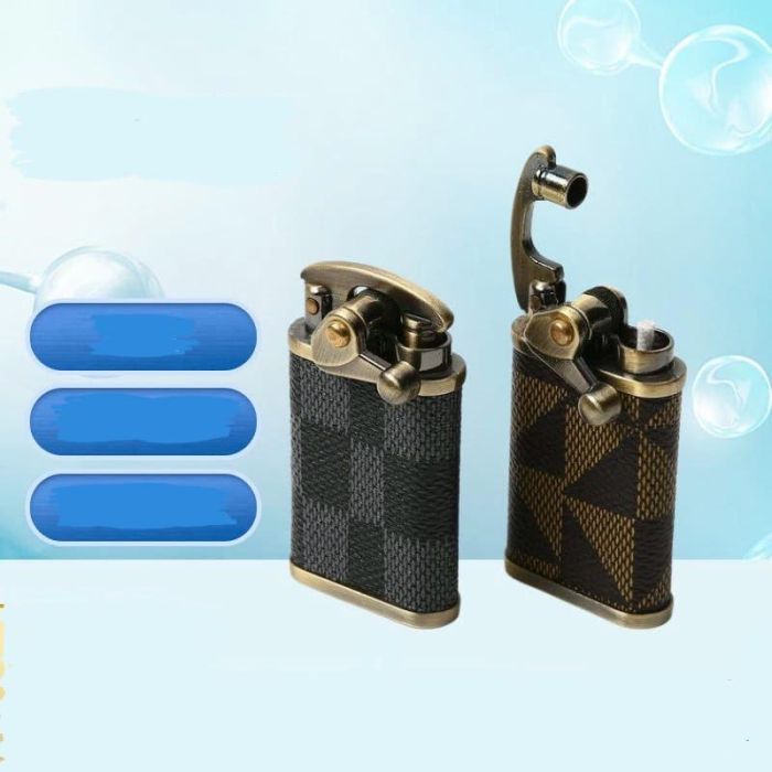 Бензиновая зажигалка Spunk с фирменным узором серая
