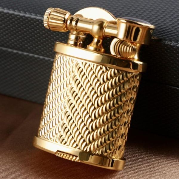 Эксклюзивная Бензиновая зажигалка Koji Золотистая в фирменной подарочной упаковке