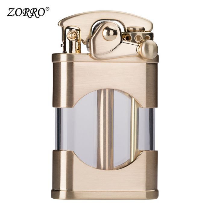 Зажигалка бензиновая ZORRO в ретро стиле Gold
