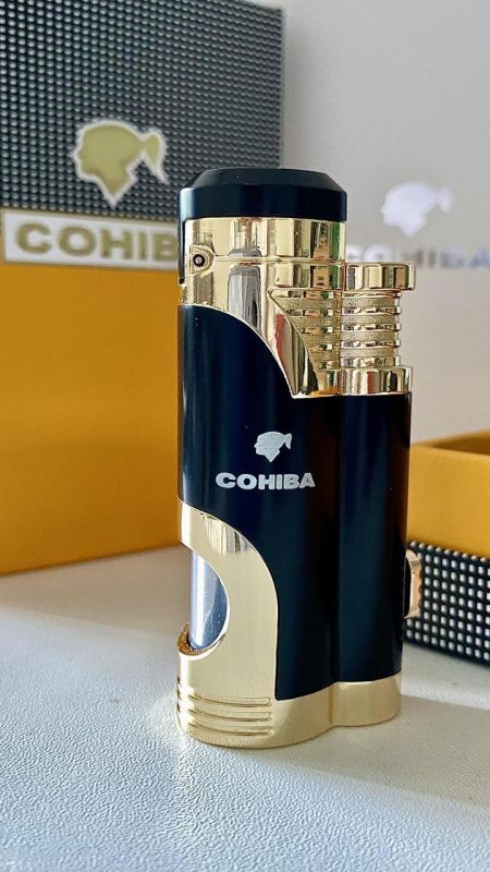 Зажигалка для сигар Cohiba СОВ-359 цвет Черный с Золотом