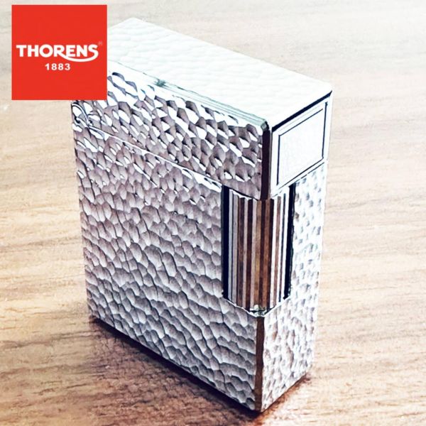 Зажигалка газовая фактурная THORENS серебряная