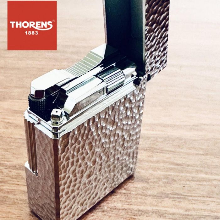 Зажигалка газовая фактурная THORENS серебряная