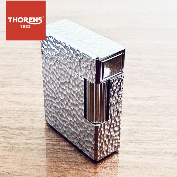Зажигалка газовая фактурная THORENS серебряная