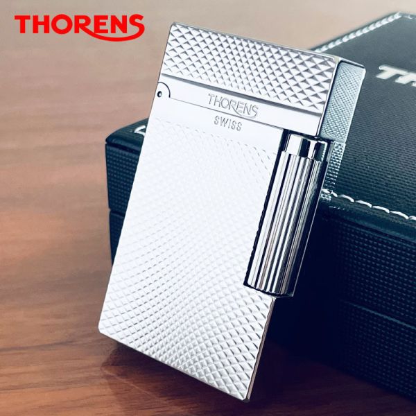 Газовая зажигалка Thorens с изящным рельефным узором цвет серебро