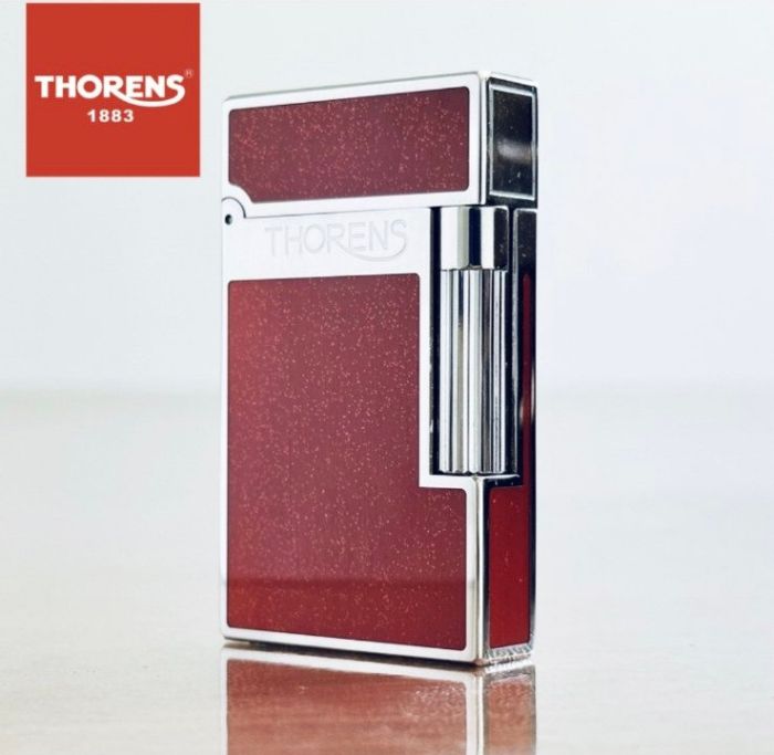 Роскошная Газовая Зажигалка Thorens в серебре и красном
