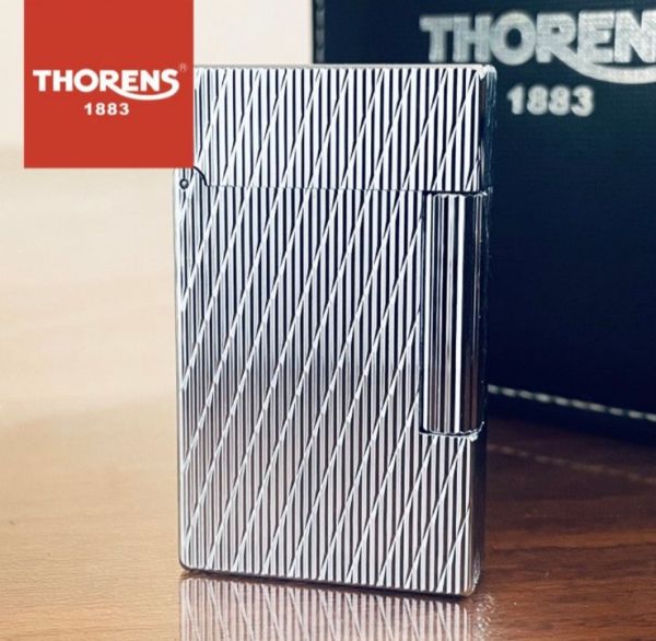 Премиальная Газовая Зажигалка Thorens Серебристое Рифление