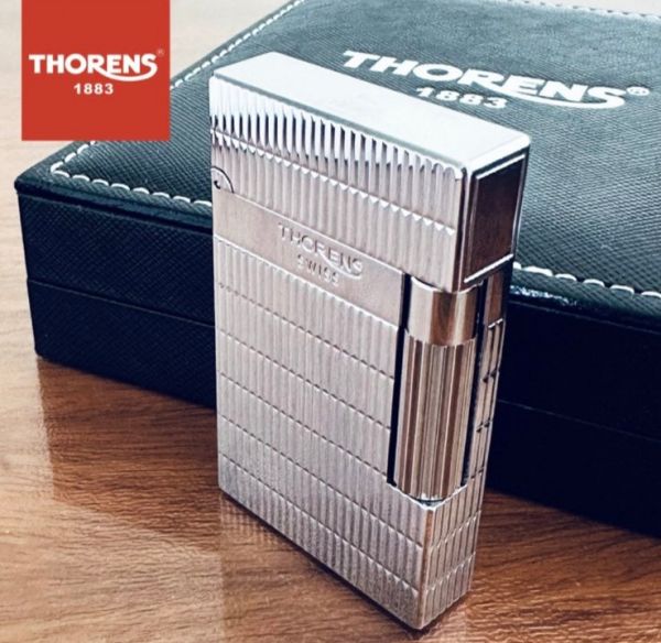 Премиальная Газовая Зажигалка Thorens с уникальной рельефной поверхностью серебристая