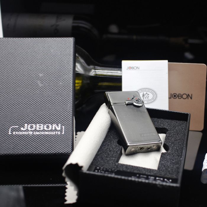 Газовая Зажигалка JOBON - Двойное Зажигание (Кремний + Пьезо) цвет темный хром