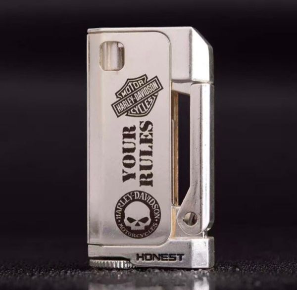 Зажигалка HONEST бензиновая Harley Davidson цвет Silver