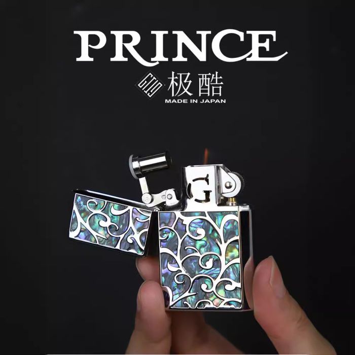 Бензиновая зажигалка Prince (Made in Japan) - Серия "Abalone Shell"
