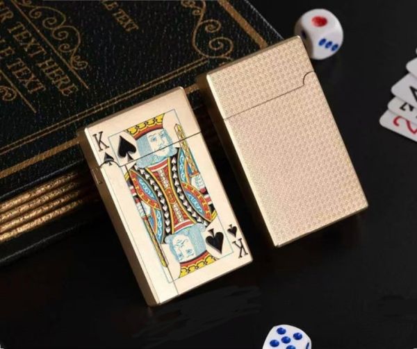 Газовая зажигалка Koji "King of Spades" (Король Пик) - Золотистая