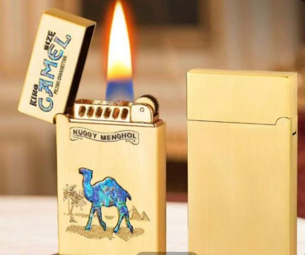 Бензиновая зажигалка Koji "Camel Edition" - Золотая классика с перламутром