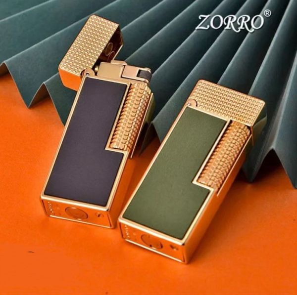 Бензиновая зажигалка Zorro Slim Olive Leather (Слим-серия, оливковое кожа)