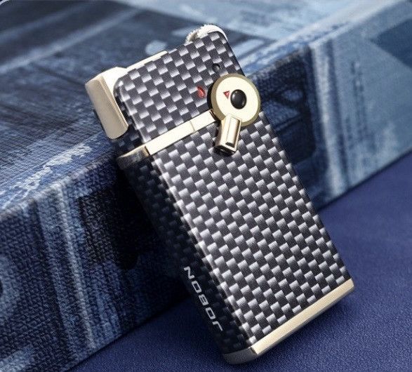 Газовая Зажигалка JOBON - Двойное Зажигание (Кремний + Пьезо) цвет черный карбон