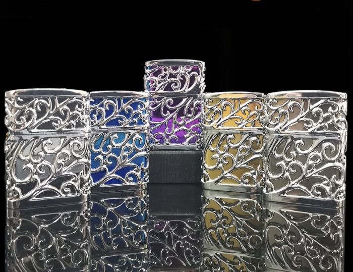 Бензиновая зажигалка Zorro «Ajour» Silver & Gold (Ажурное серебро и золото)