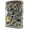 Бензиновая зажигалка Zorro «Ajour» Silver & Gold (Ажурное серебро и золото)