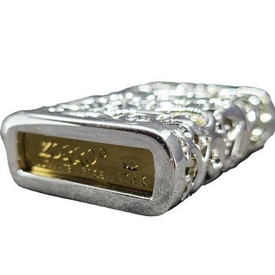 Бензиновая зажигалка Zorro «Ajour» Silver & Gold (Ажурное серебро и золото)