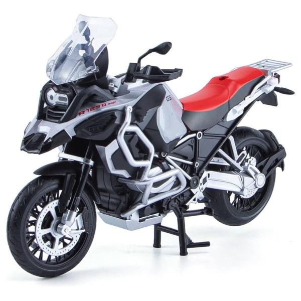 Коллекционная модель мотоцикла BMW R1250 GS, 1:12 (Металевый корпус, Свет, Звук) Silver-Red