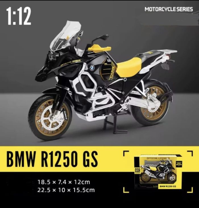 Масштабная модель мотоцикла BMW R1250 GS (1:12) - "40 Years GS" Edition