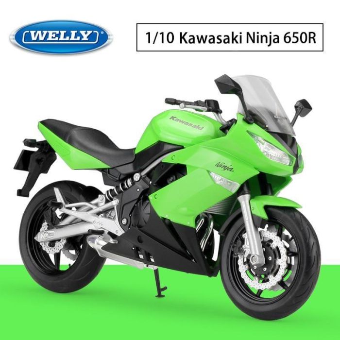 Коллекционная модель мотоцикла Welly Kawasaki Ninja 650R (Масштаб 1/10)