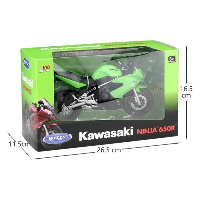 Коллекционная модель мотоцикла Welly Kawasaki Ninja 650R (Масштаб 1/10)