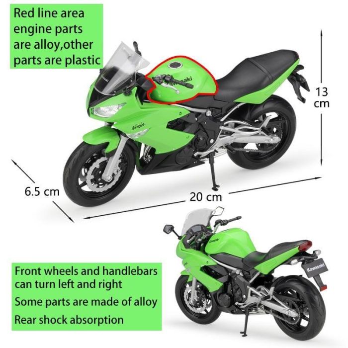 Коллекционная модель мотоцикла Welly Kawasaki Ninja 650R (Масштаб 1/10)