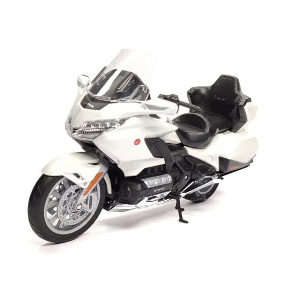 Коллекционная модель мотоцикла Honda Gold Wing - Масштаб 1:12 (Welly) цвет белый