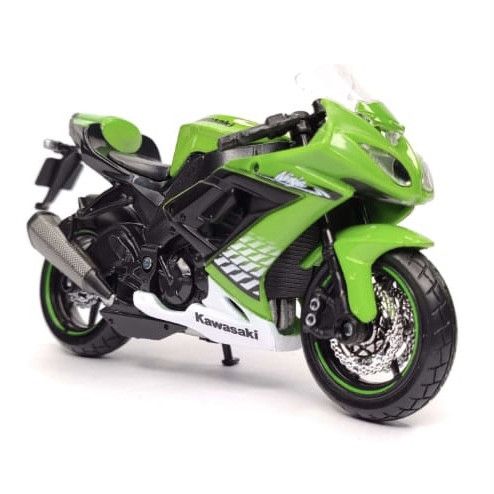 Коллекционная модель мотоцикла Kawasaki Ninja ZX-10R (Maisto) - Масштаб 1:18 ярко-зеленая