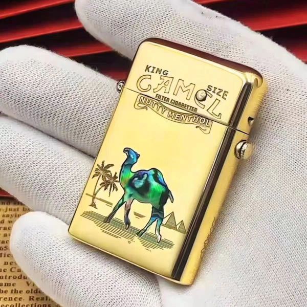 Бензиновая полуавтоматическая зажигалка Zorro «Camel Nutty Menthol» золотистая