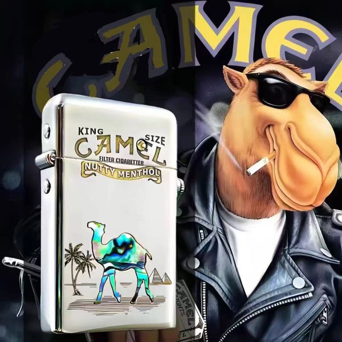 Бензиновая полуавтоматическая зажигалка Zorro «Camel: Nutty Menthol» серебристая