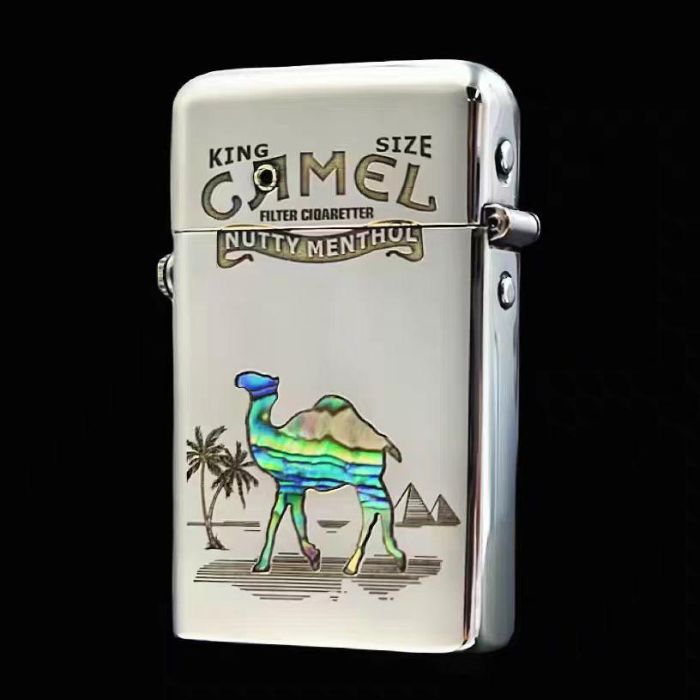Бензиновая полуавтоматическая зажигалка Zorro «Camel: Nutty Menthol» серебристая