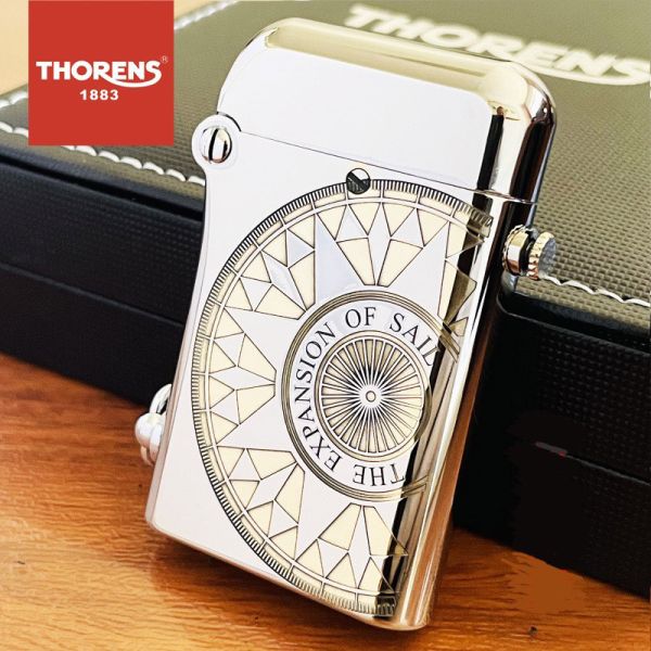 Бензинова запальничка Thorens "Antique Marine Chart" золотисто-серебриста