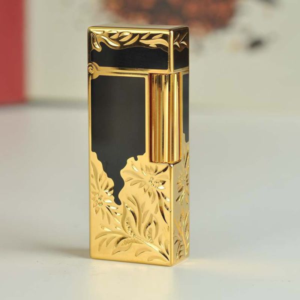 Газовая зажигалка премиум класса KELEISI с художественной гравировкой Black & Gold