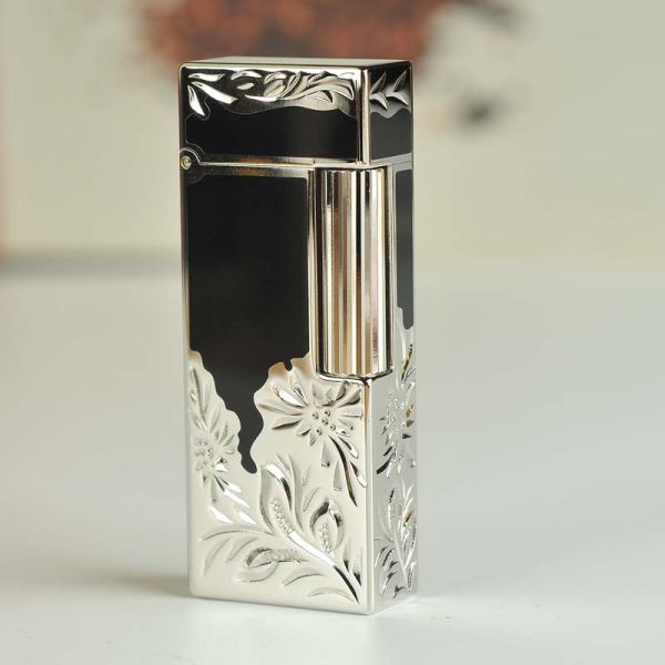 Газовая зажигалка премиум класса KELEISI с художественной гравировкой Black & Silver