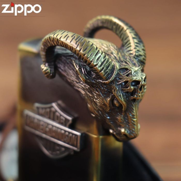 Бензинова запальничка Zippo Harley-Davidson «Ram Skull» Edition Голова Барана