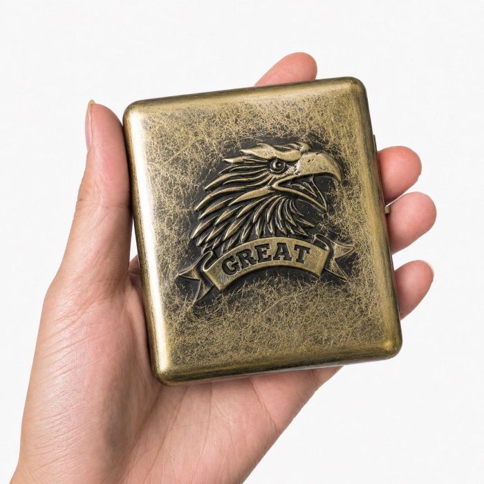 Металлический футляр Ruipai "Eagle Great" на 20 сигарет - Бронза